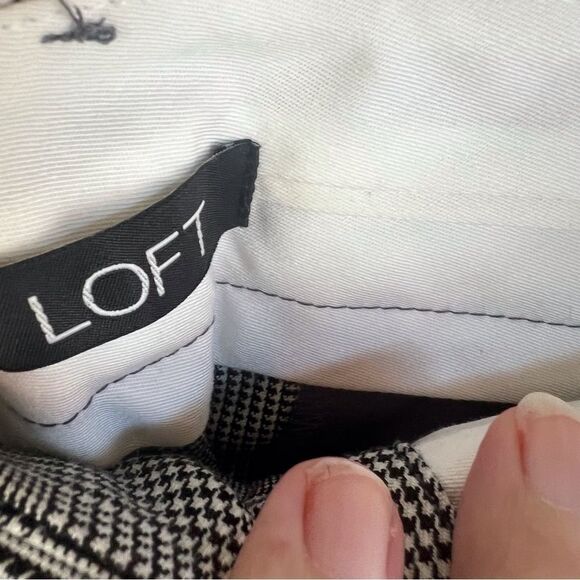 NWT Loft High Waist Straight Leg Womens Trousers Size 6 Plaid Career Wear Work - Picture 6 of 7